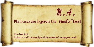Miloszavlyevits Amábel névjegykártya